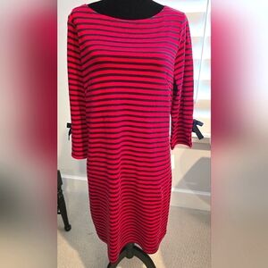 Talbots Striped Red and Navy Women's Dress